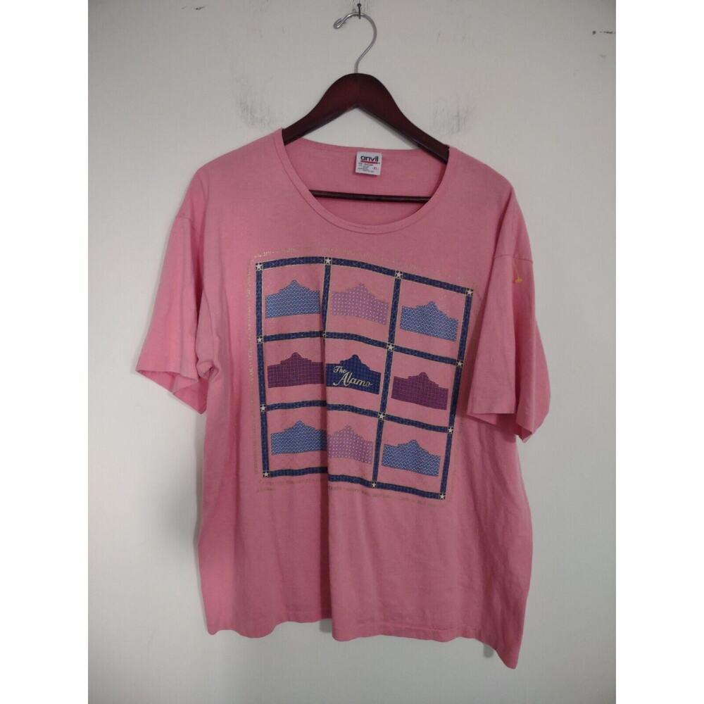 Vintage Anvil‎ The Almo Pink Southwestern Single Stitch Tee Shirt Size XL